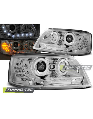Fari Anteriori Luci Diurne Cromato per Volkswagen T5 04/2003-08/2009 (Cod. TT-LPVWA7)