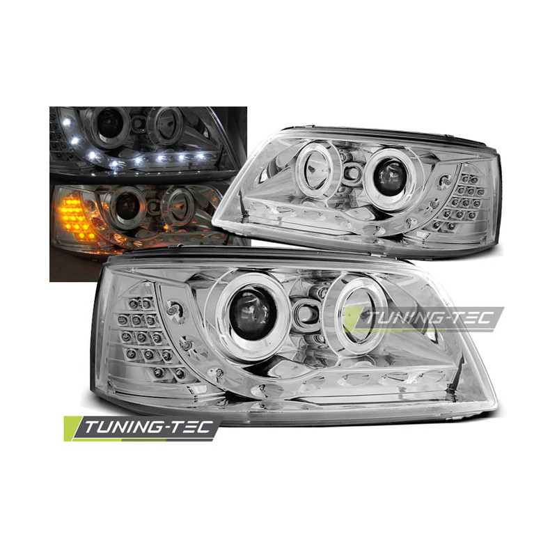 Fari Anteriori Luci Diurne Cromato per Volkswagen T5 04/2003-08/2009 (Cod. TT-LPVWA7)