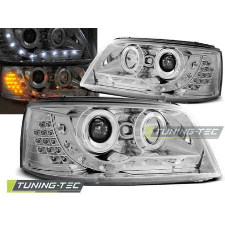 Fari Anteriori Luci Diurne Cromato per Volkswagen T5 04/2003-08/2009 (Cod. TT-LPVWA7)