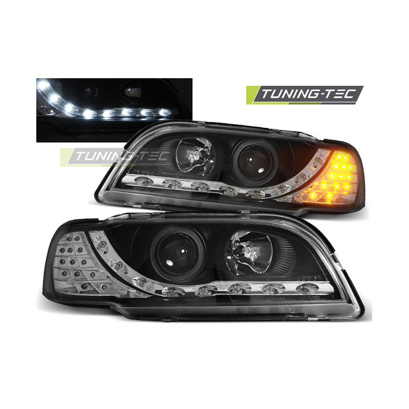 Fari Anteriori con Luci Diurne Luci Diurne Nero per Volvo S40/V40 02/1996-04/2000 (Cod. TT-LPVO10)