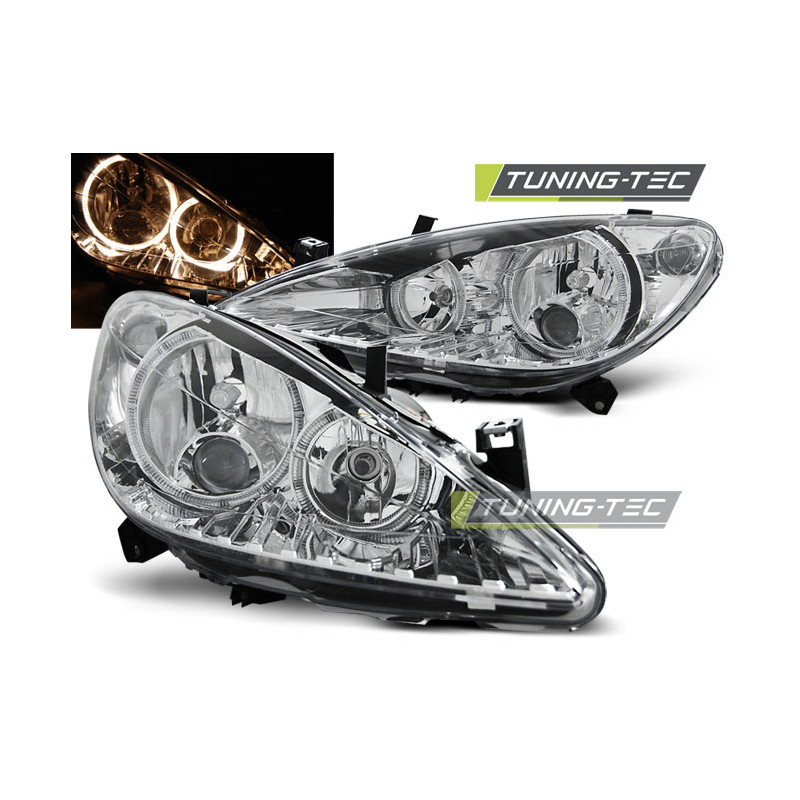 Fari Anteriori Angel Eyes per Peugeot 307 04/2001-06/2005 (Cod. TT-LPPE04)