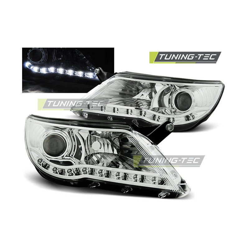 Fari Anteriori Luci Diurne Cromato per Volkswagen Tiguan 10/2007-2011 (Cod. TT-LPVWI0)