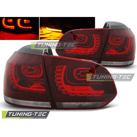 Fanali Posteriori LED Rosso/bianco per Volkswagen Golf 6 10/2008-2012 (Cod. TT-LDVW70)