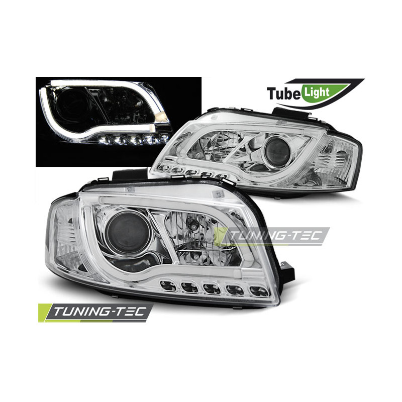 Fari Anteriori Cromato per Audi A3 8P 05/2003-03/2008 (Cod. TT-LPAU97)