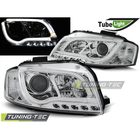 Fari Anteriori Cromato per Audi A3 8P 05/2003-03/2008 (Cod. TT-LPAU97)