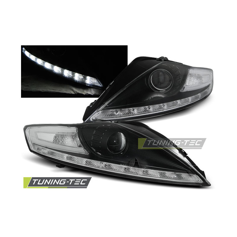 Fari Anteriori con Luci Diurne Luci Diurne Nero per Ford Mondeo 07/2007-11/2010 (Cod. TT-LPFO53)