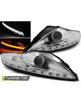 Fari Anteriori con Luci Diurne Luci Diurne LED Cromato per Ford Mondeo Indicator 07/2007-11/2010 (Co