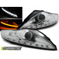 Fari Anteriori con Luci Diurne Luci Diurne LED Cromato per Ford Mondeo Indicator 07/2007-11/2010 (Co