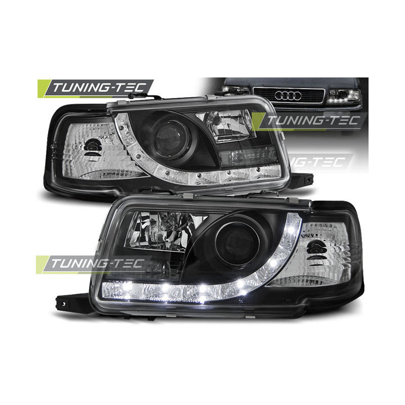 Fari Anteriori Luci Diurne Nero per Audi 80 B4 09/1991-04/1996 (Cod. TT-LPAU40)