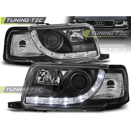 Fari Anteriori Luci Diurne Nero per Audi 80 B4 09/1991-04/1996 (Cod. TT-LPAU40)
