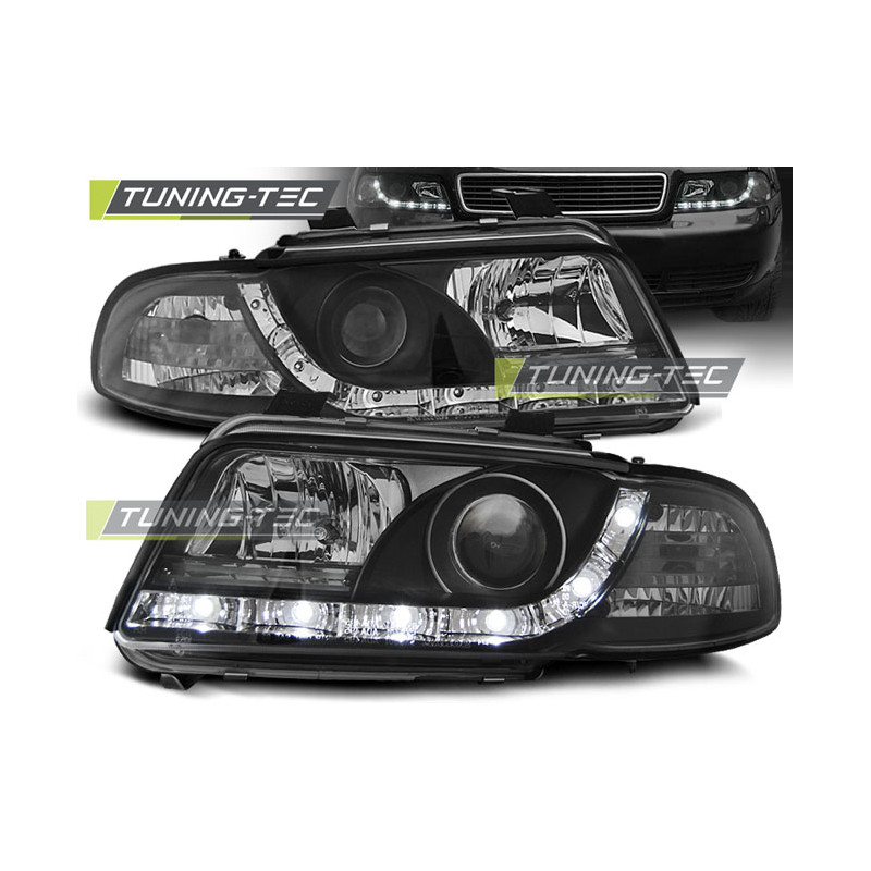 Fari Anteriori Luci Diurne Nero per Audi A4 11/1994-12/1998 (Cod. TT-LPAU26)