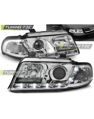 Fari Anteriori Luci Diurne Cromato per Audi A4 01/1999-09/2000 (Cod. TT-LPAU35)