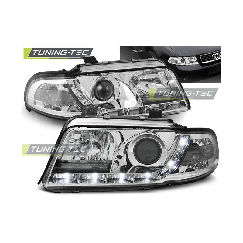 Fari Anteriori Luci Diurne Cromato per Audi A4 01/1999-09/2000 (Cod. TT-LPAU35)