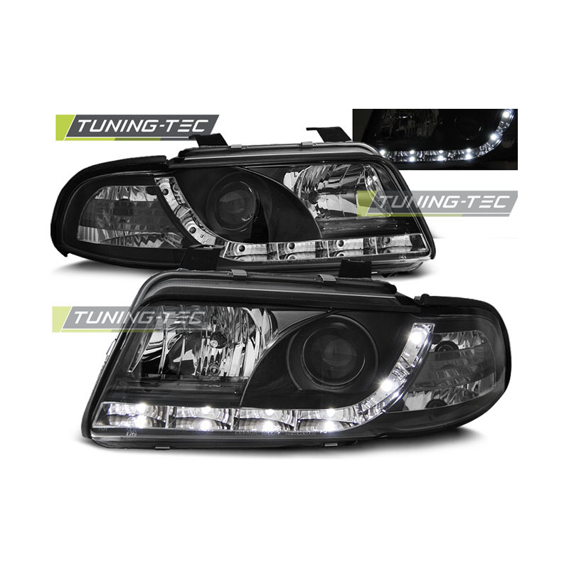 Fari Anteriori Luci Diurne Nero per Audi A4 01/1999-09/2000 (Cod. TT-LPAU36)