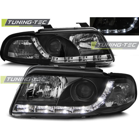 Fari Anteriori Luci Diurne Nero per Audi A4 01/1999-09/2000 (Cod. TT-LPAU36)