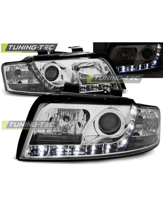 Fari Anteriori Luci Diurne Cromato per Audi A4 10/2000-10/2004 (Cod. TT-LPAU31)