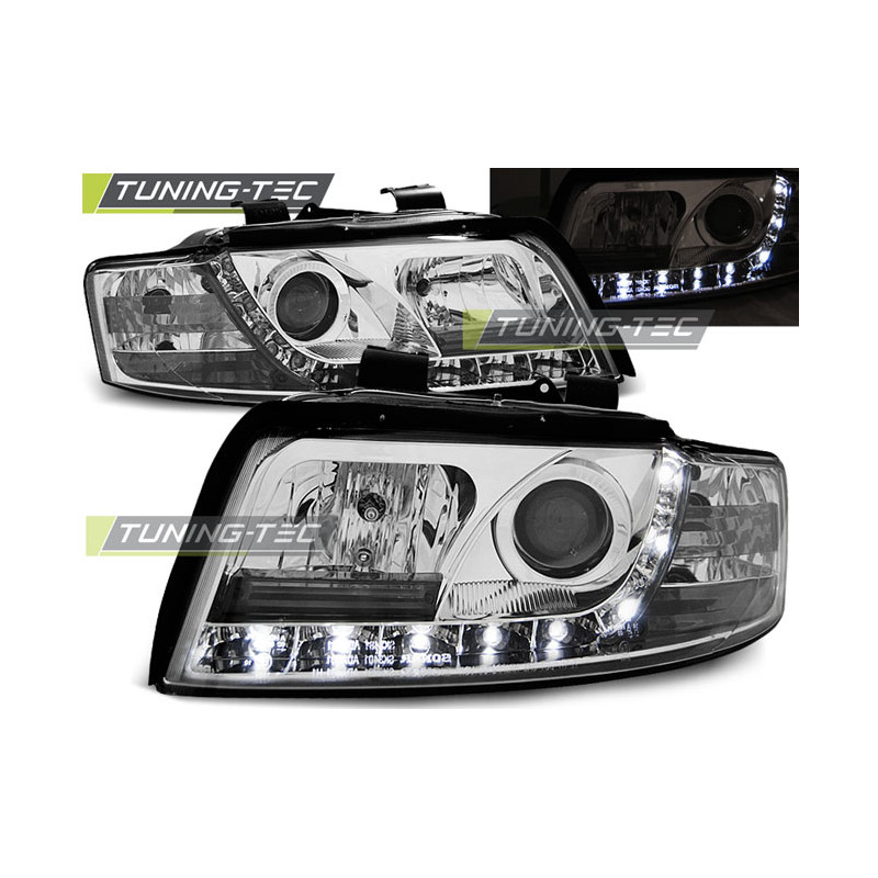 Fari Anteriori Luci Diurne Cromato per Audi A4 10/2000-10/2004 (Cod. TT-LPAU31)