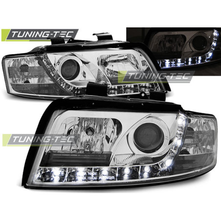 Fari Anteriori Luci Diurne Cromato per Audi A4 10/2000-10/2004 (Cod. TT-LPAU31)