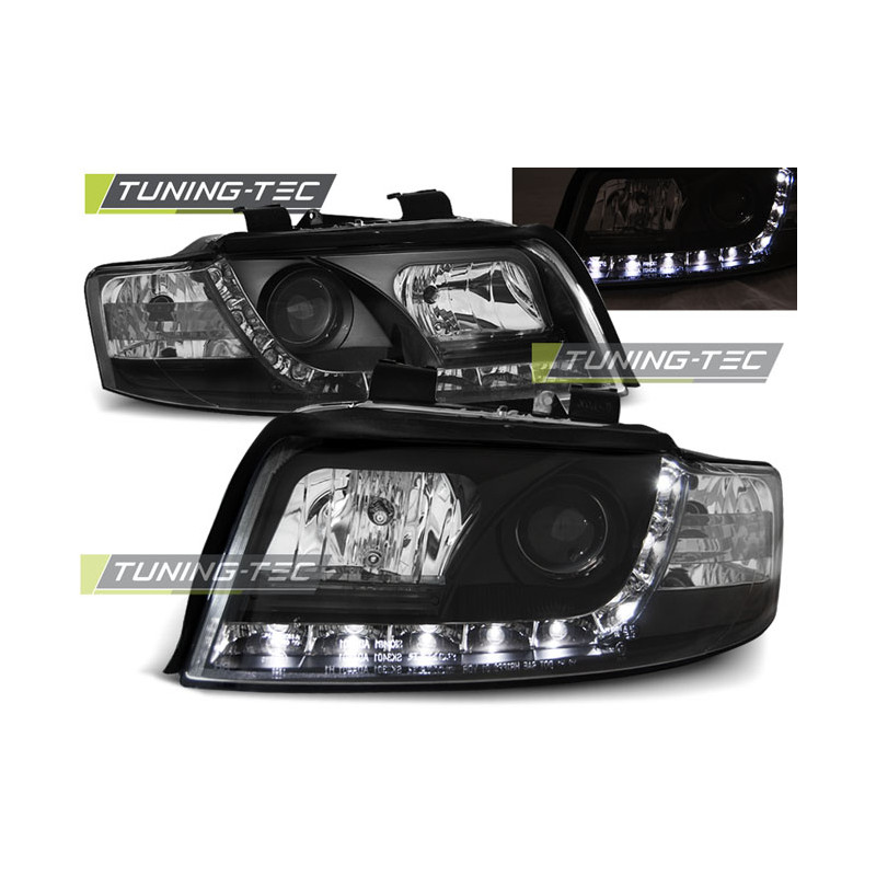 Fari Anteriori Luci Diurne Nero per Audi A4 10/2000-10/2004 (Cod. TT-LPAU32)