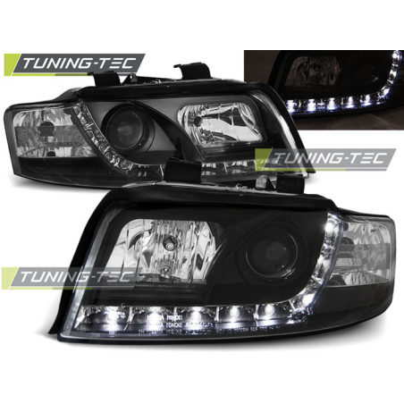 Fari Anteriori Luci Diurne Nero per Audi A4 10/2000-10/2004 (Cod. TT-LPAU32)