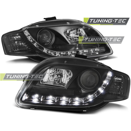 Fari Anteriori Luci Diurne Nero per Audi A4 B7 11/2004-03/2008 (Cod. TT-LPAU42)