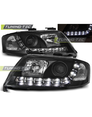 Fari Anteriori Luci Diurne Nero per Audi A6 05/1997-05/2001 (Cod. TT-LPAU38)