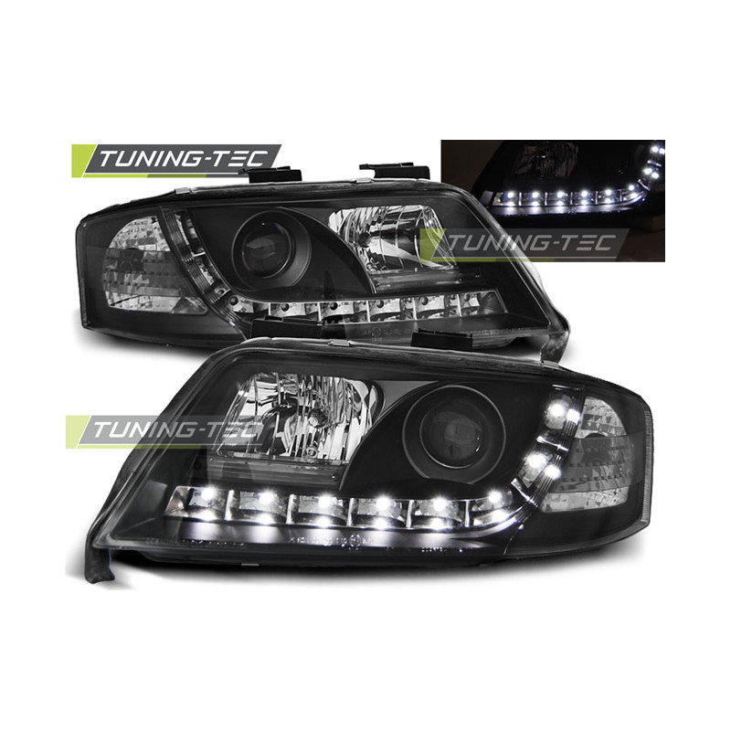 Fari Anteriori Luci Diurne Nero per Audi A6 05/1997-05/2001 (Cod. TT-LPAU38)