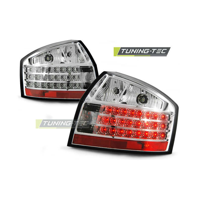 Fanali Posteriori LED Cromato per Audi A4 10/2000-10/2004 (Cod. TT-LDAU26)