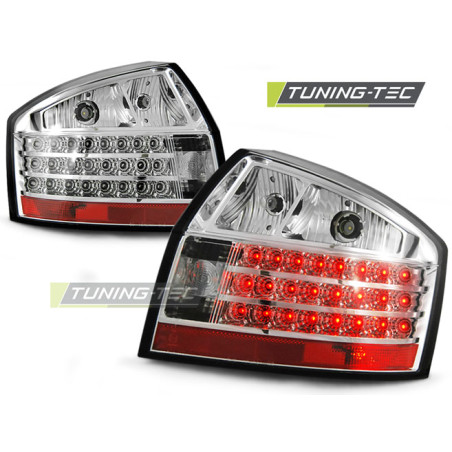Fanali Posteriori LED Cromato per Audi A4 10/2000-10/2004 (Cod. TT-LDAU26)