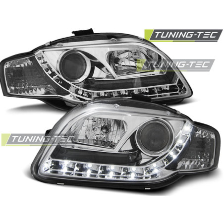 Fari Anteriori Luci Diurne Cromato per Audi A4 B7 11/2004-03/2008 (Cod. TT-LPAU41)