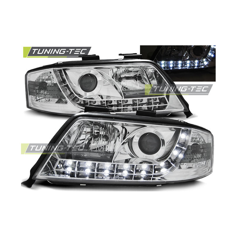 Fari Anteriori Luci Diurne Cromato per Audi A6 05/1997-05/2001 (Cod. TT-LPAU37)