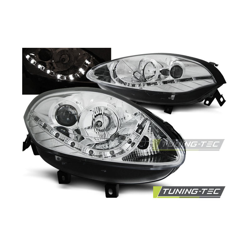 Fari Anteriori con Luci Diurne Luci Diurne Cromato per Fiat Bravo Ii 2007-2015 (Cod. TT-LPFI17)