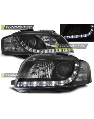 Fari Anteriori Luci Diurne Nero per Audi A3 8P 05/2003-03/2008 (Cod. TT-LPAU44)