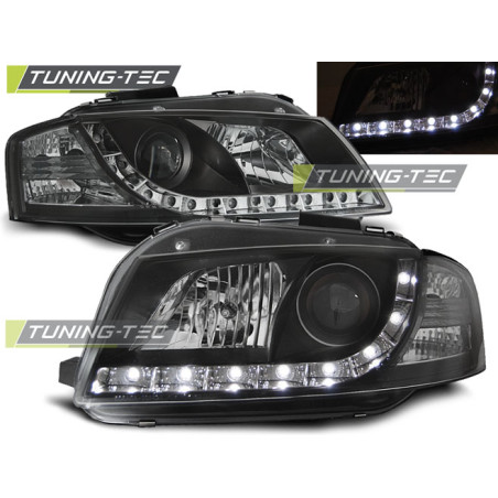 Fari Anteriori Luci Diurne Nero per Audi A3 8P 05/2003-03/2008 (Cod. TT-LPAU44)