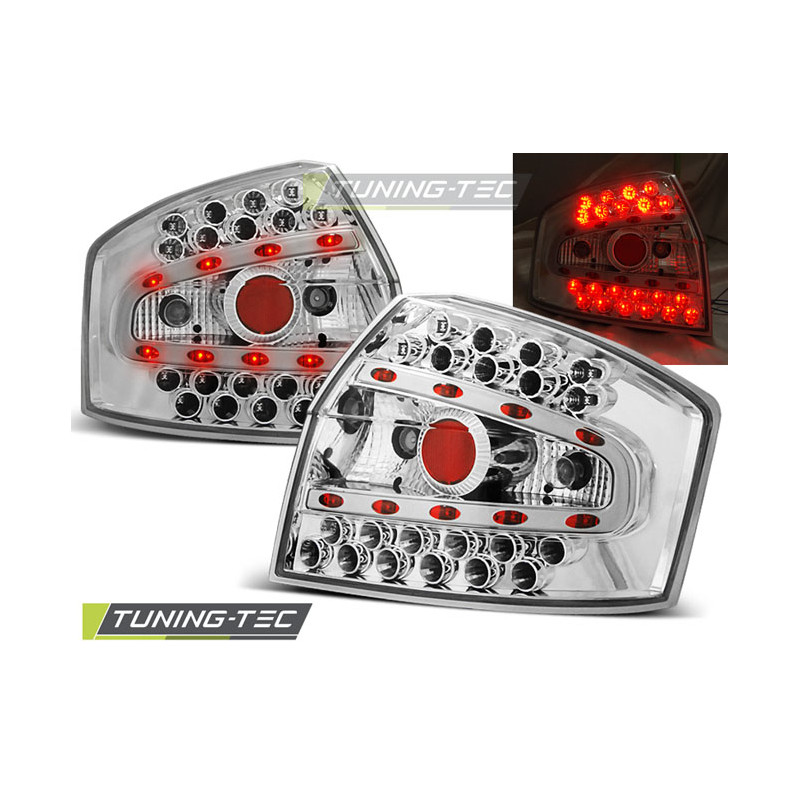 Fanali Posteriori LED Cromato per Audi A4 8E 10/2000-10/2004 (Cod. TT-LDAU31)