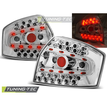 Fanali Posteriori LED Cromato per Audi A4 8E 10/2000-10/2004 (Cod. TT-LDAU31)