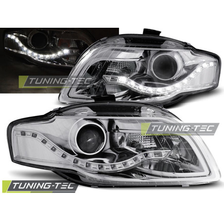 Fari Anteriori Luci Diurne Cromato per Audi A4 B7 11/2004-03/2008 (Cod. TT-LPAU51)