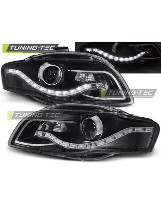 Fari Anteriori Luci Diurne Nero per Audi A4 B7 11/2004-03/2008 (Cod. TT-LPAU52)