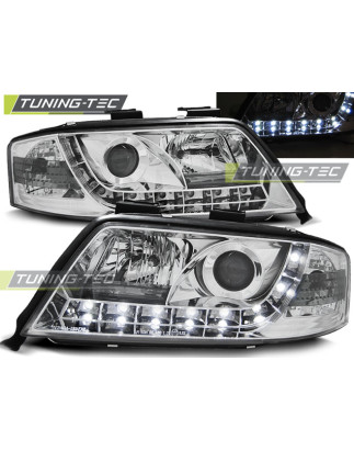 Fari Anteriori Luci Diurne Cromato per Audi A6 06/2001-05/2004 (Cod. TT-LPAU45)