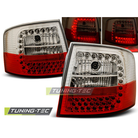 Fanali Posteriori LED Rosso/bianco per Audi A6 Avant 05/1997-05/2004 (Cod. TT-LDAU51)