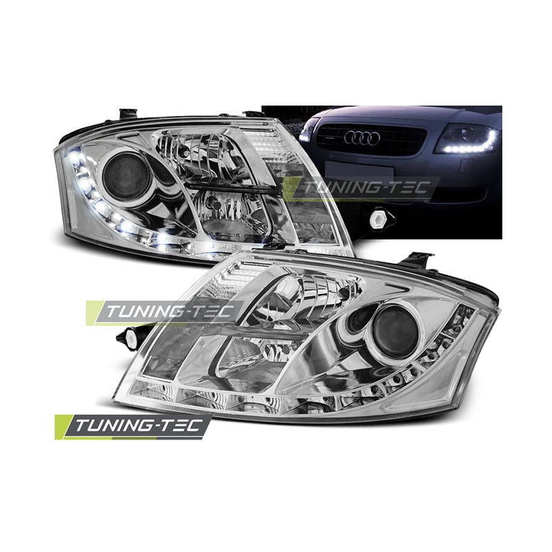 Fari Anteriori Luci Diurne Cromato per Audi Tt 1999-2006 (Cod. TT-LPAU49) Fari Anteriori Luci Diurne Cromato per Audi Tt 1999-2006 (Cod. TT-LPAU49)