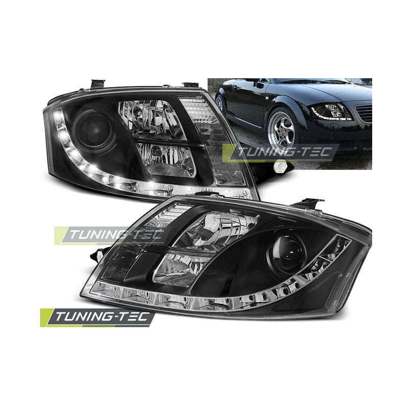 Fari Anteriori Luci Diurne Nero per Audi Tt 1999-2005 (Cod. TT-LPAU50)