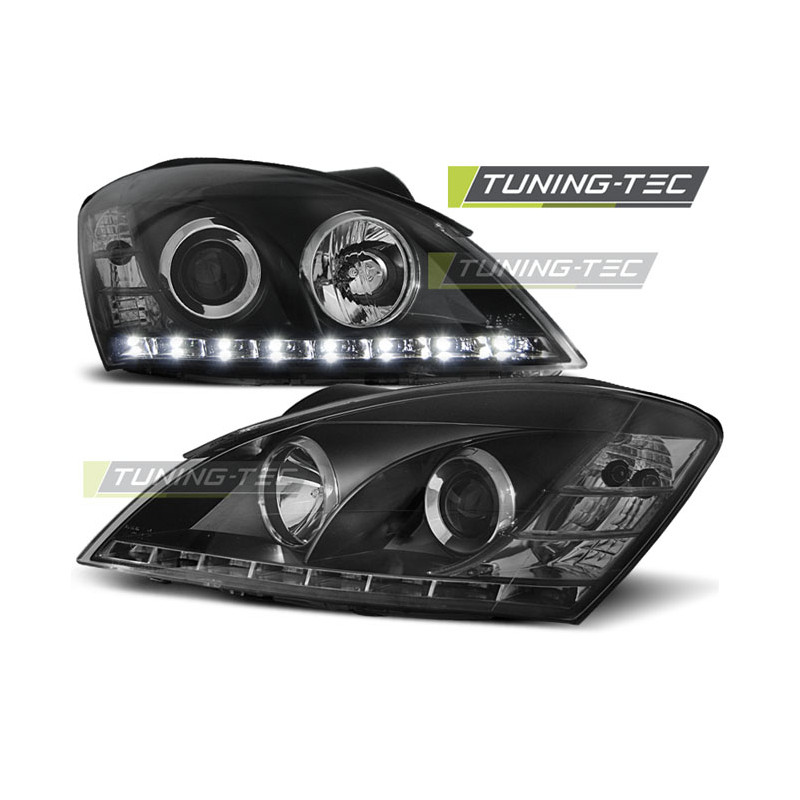 Fari Anteriori con Luci Diurne Luci Diurne Nero per Kia Ceed 09/2006-08/2009 (Cod. TT-LPKI02)
