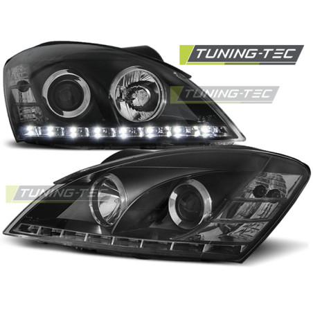 Fari Anteriori con Luci Diurne Luci Diurne Nero per Kia Ceed 09/2006-08/2009 (Cod. TT-LPKI02)