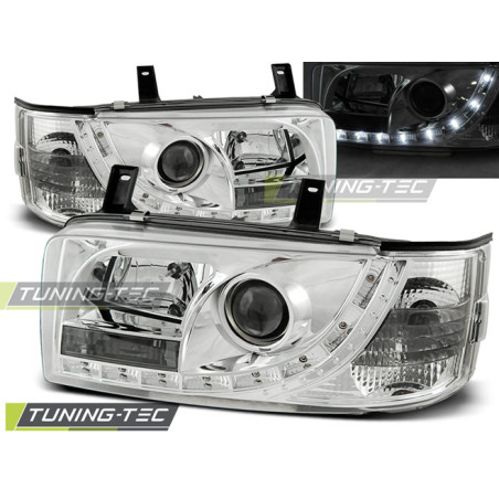 Fari Anteriori Luci Diurne Cromato per Volkswagen T4 Transporter 1990-03/2003 (Cod. TT-LPVW83)