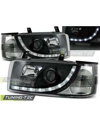 Fari Anteriori Luci Diurne Nero per Volkswagen T4 Transporter 1990-03/2003 (Cod. TT-LPVW84)