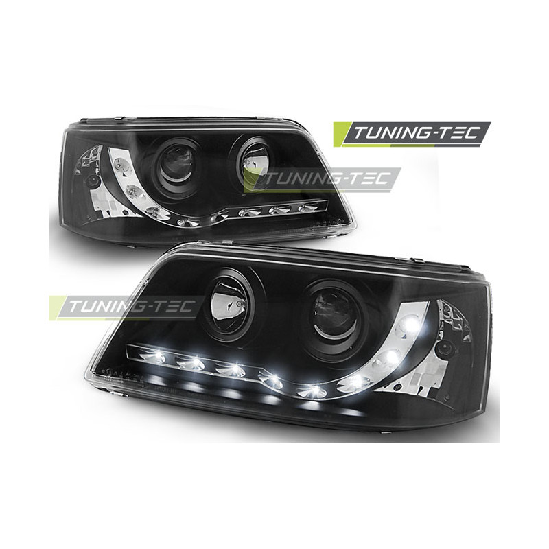 Fari Anteriori Luci Diurne Nero per Volkswagen T5 04/2003-08/2009 (Cod. TT-LPVW24)