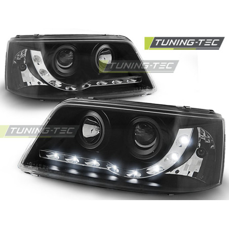 Fari Anteriori Luci Diurne Nero per Volkswagen T5 04/2003-08/2009 (Cod. TT-LPVW24)