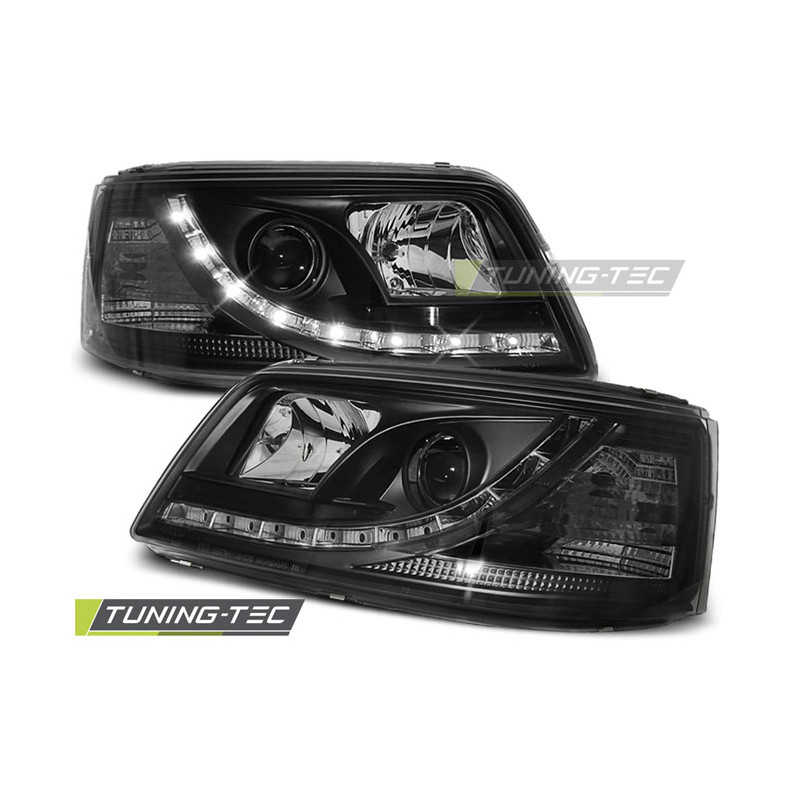 Fari Anteriori Luci Diurne Nero per Volkswagen T5 04/2003-08/2009 (Cod. TT-LPVW38)