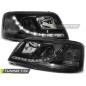 Fari Anteriori Luci Diurne Nero per Volkswagen T5 04/2003-08/2009 (Cod. TT-LPVW38)